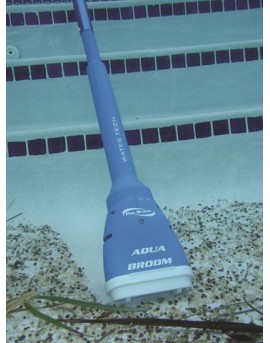 OUTSUNNY Aspirateur balai électrique sans fil piscine spa - manche  télescopique, brosse, cartouche filtrante - ABS alu. - blanc bleu pas cher  