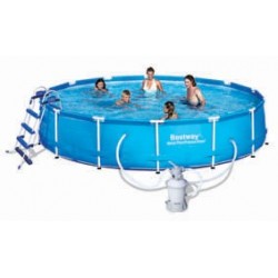 Kit Piscine Ronde Steel Pro Frame Pools  Bleue Diamètre 4,57m h 0,91cm