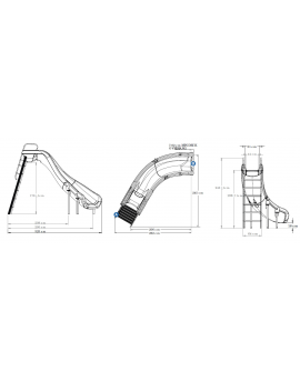 Toboggan de piscine Rogue 2 courbe à droite